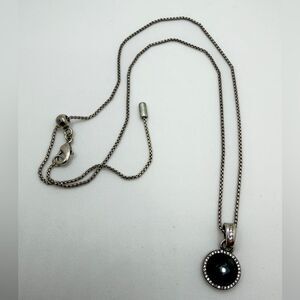 up to 20" TAT2 Silver tone necklace w/ a removable 10mm labradorite pendant!